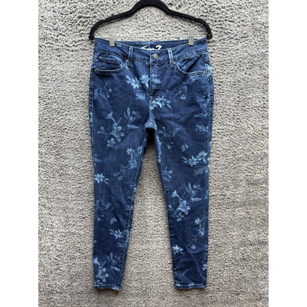 NWOT Seven 7 Floral Booty Shaper Legging Slim Fit Denim Jeans Womens Size 4